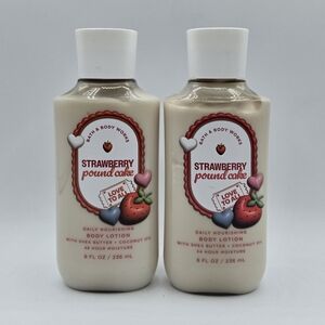Bath and Body Works Strawberry Pound Cake Body Lotion Bundle Set